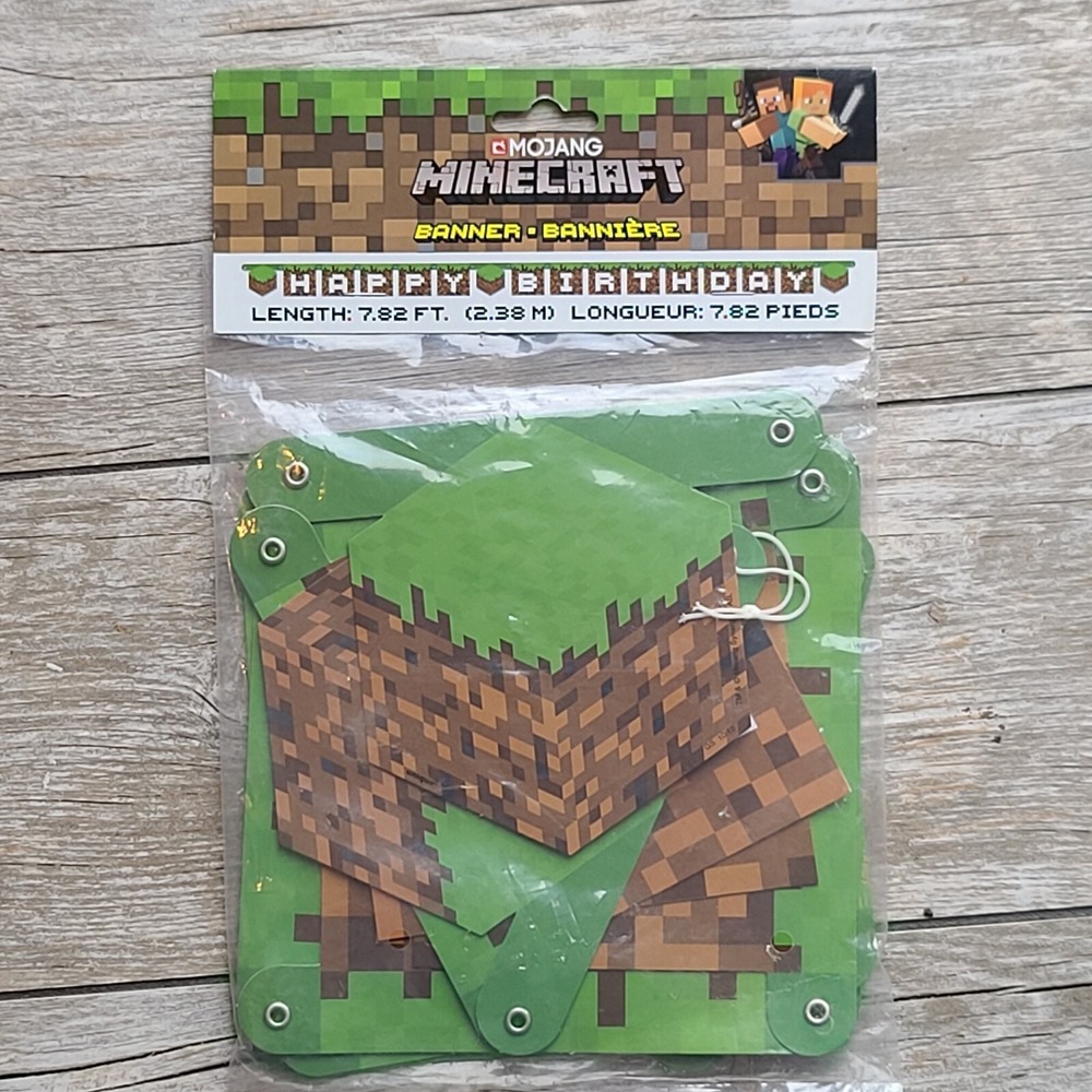 NEW Minecraft Birthday Banner "Happy Birthday" Over 7 Feet Long!